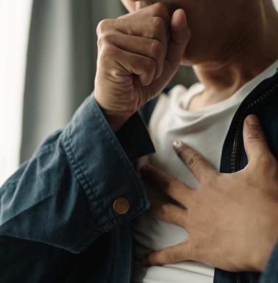 Man suffering from chest pain