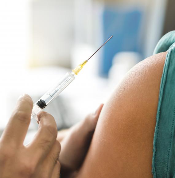 Person getting vaccinated