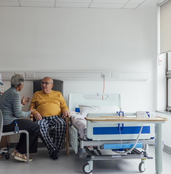 Senior male cancer patient