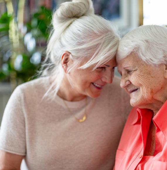Senior woman with a family member