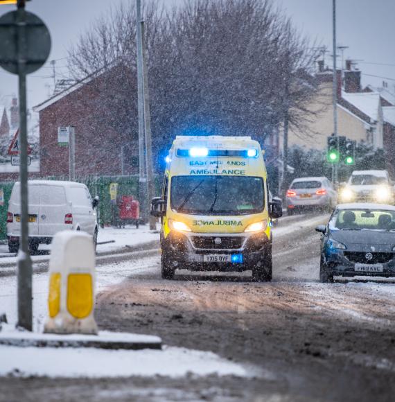 Ambulance in the winter