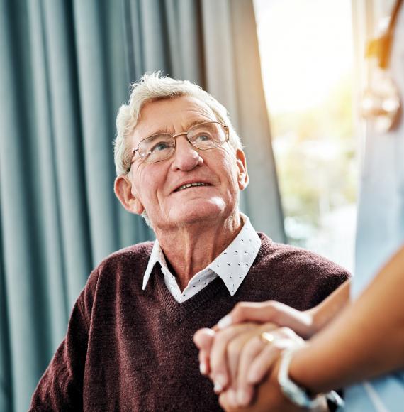 Stroke patient with a nurse