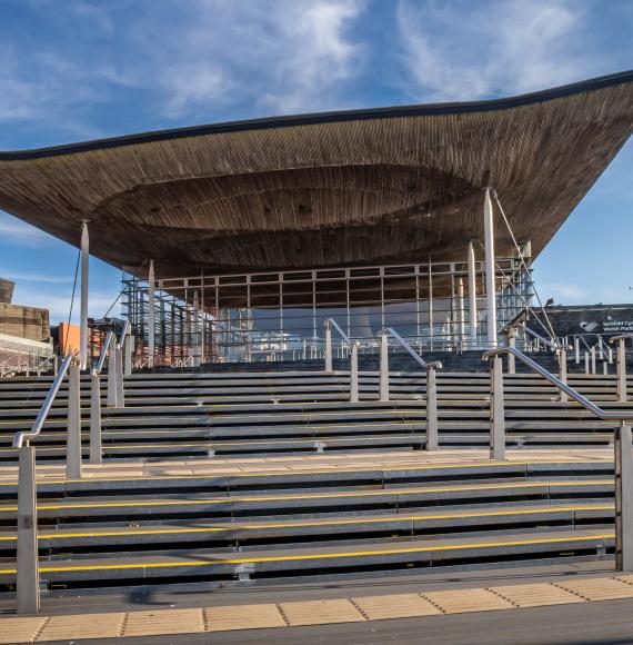 The Senedd building in Cardiff