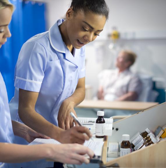 nurses dispensing medicine