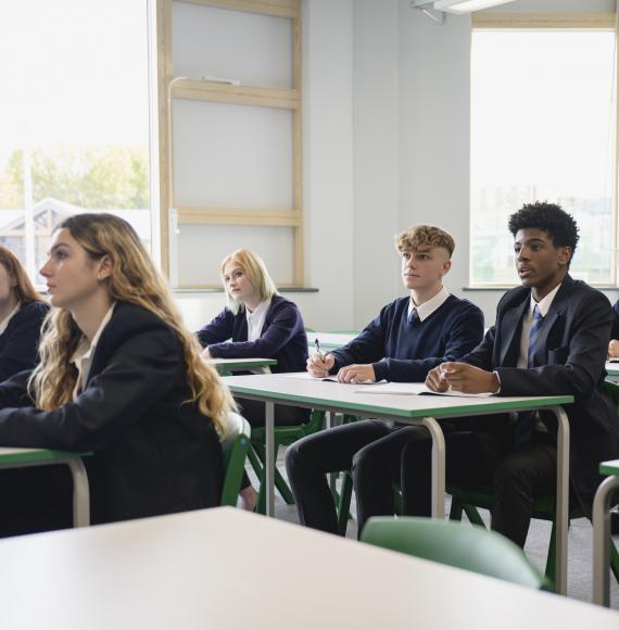 teenagers in secondary classroom
