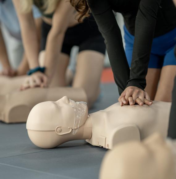 A group doing CPR training