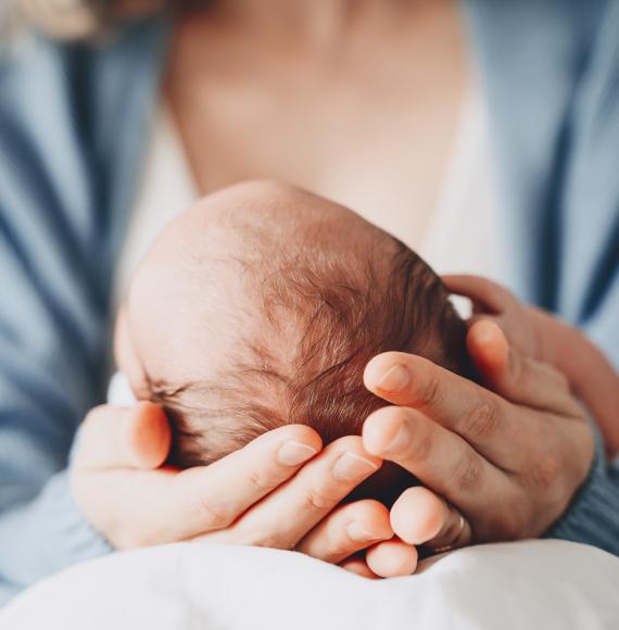 Newborn baby in mother's hands