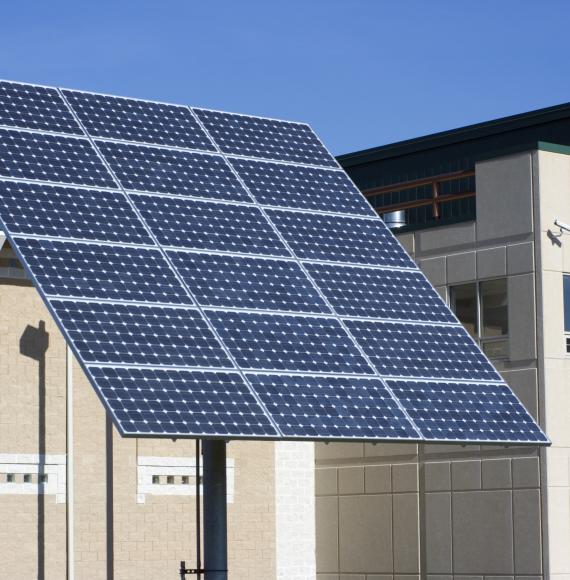 Solar panel outside a hospital