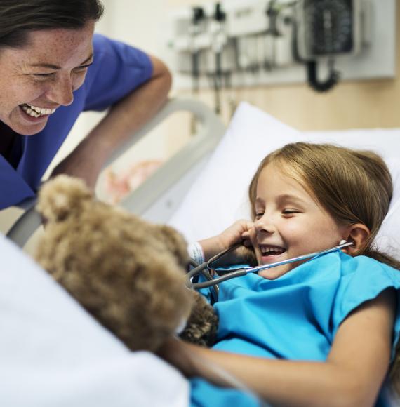 Young girl in hospital