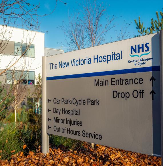 A sign outside a Scottish Hospital