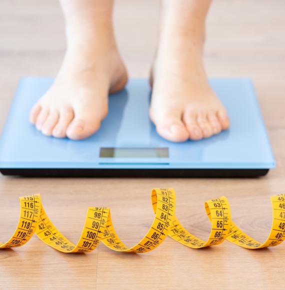Child on a weighing scale