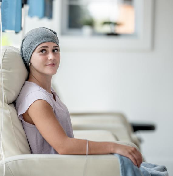 Young woman with cancer