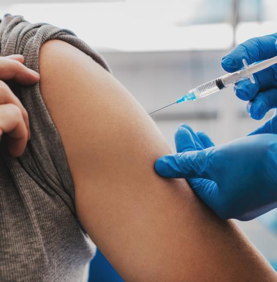 Person getting an injection