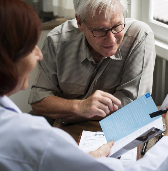 Senior man with doctor