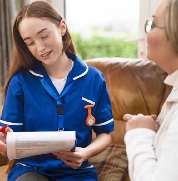 Care provider on home visit