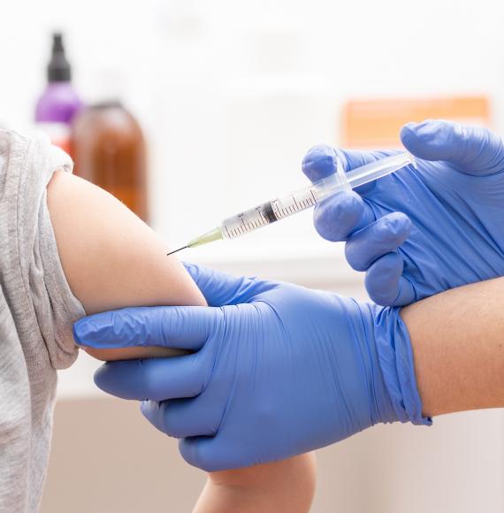 Child being vaccinated