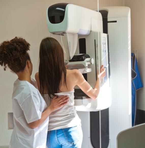 Woman undergoing a mammography