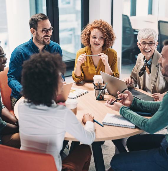 Group of people in discussion