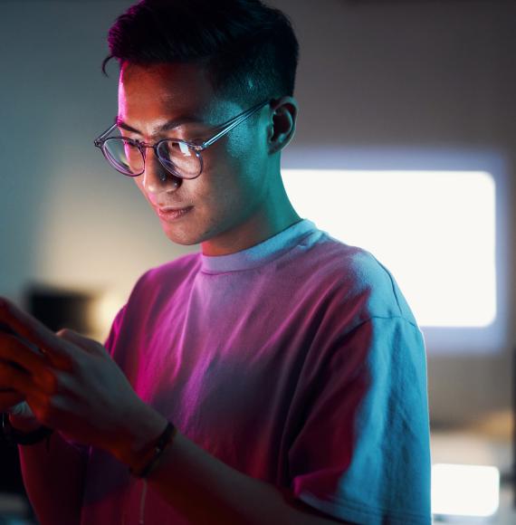 Man using a mobile phone