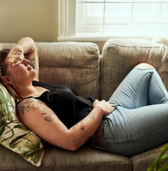 Woman with endometriosis