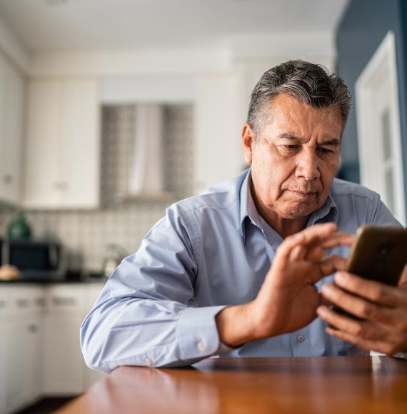 Man using mobile phone