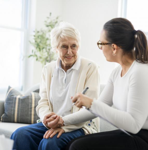 Old woman with younger woman