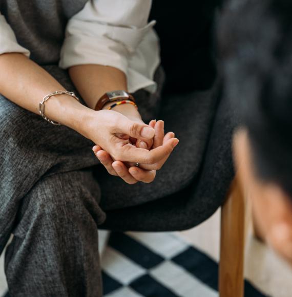 Woman getting mental health support