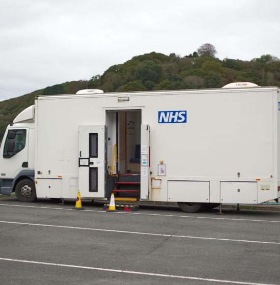 NHS truck in car park