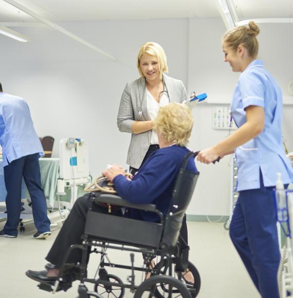 Person on a hospital ward
