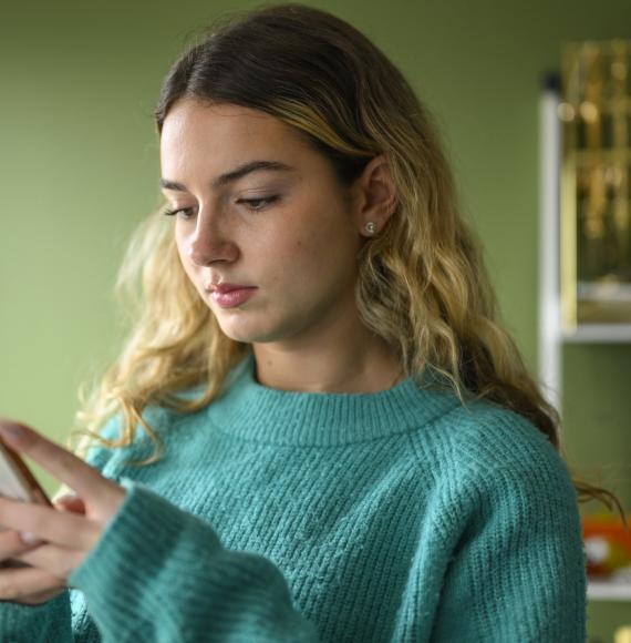 Young woman using a phone