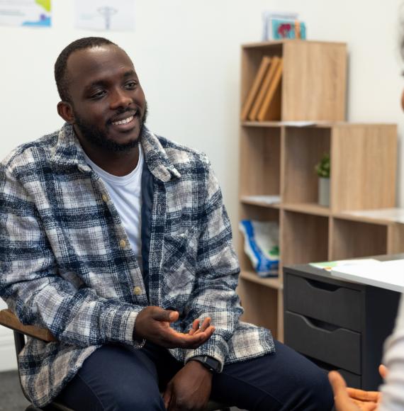 Black man with doctor