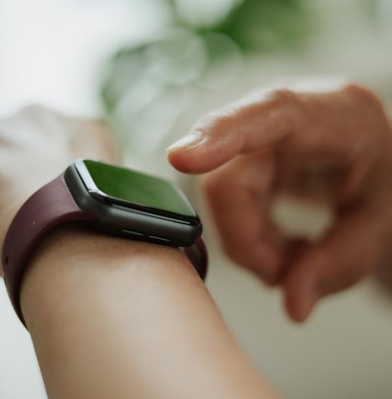 Person using a smart watch
