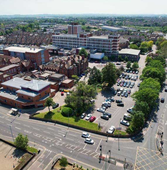 Aerial view of Bedford