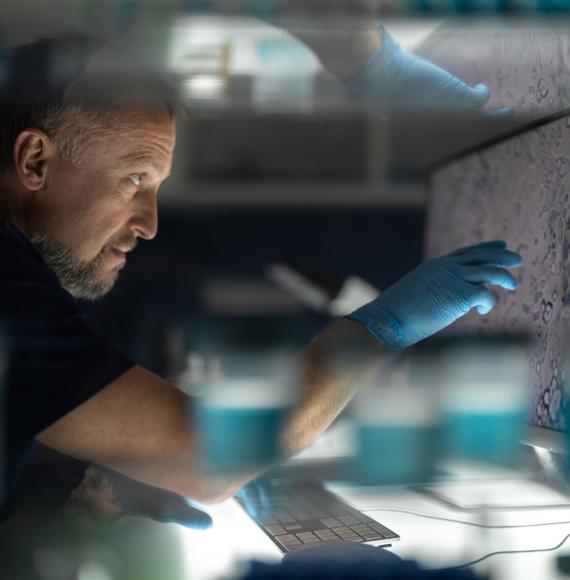 Man conducting a clinical trial