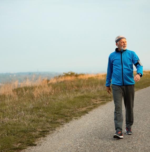 Senior man walking