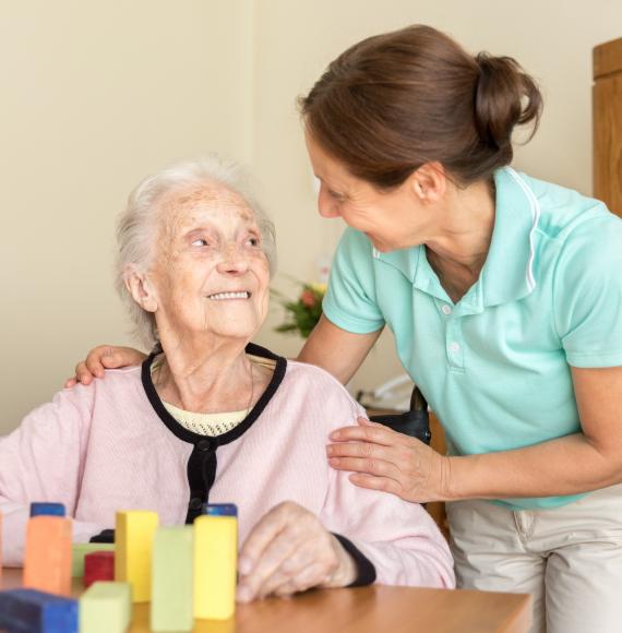Senior woman with Alzheimer's