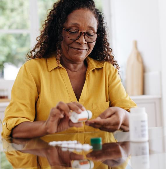 Woman taking medication