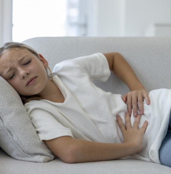 Young girl in pain