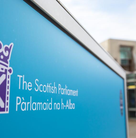 Scottish Parliament sign