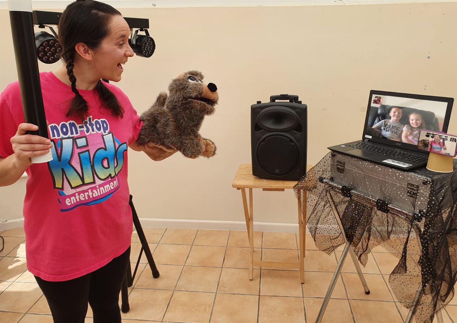 Emily doing a virtual party for PR